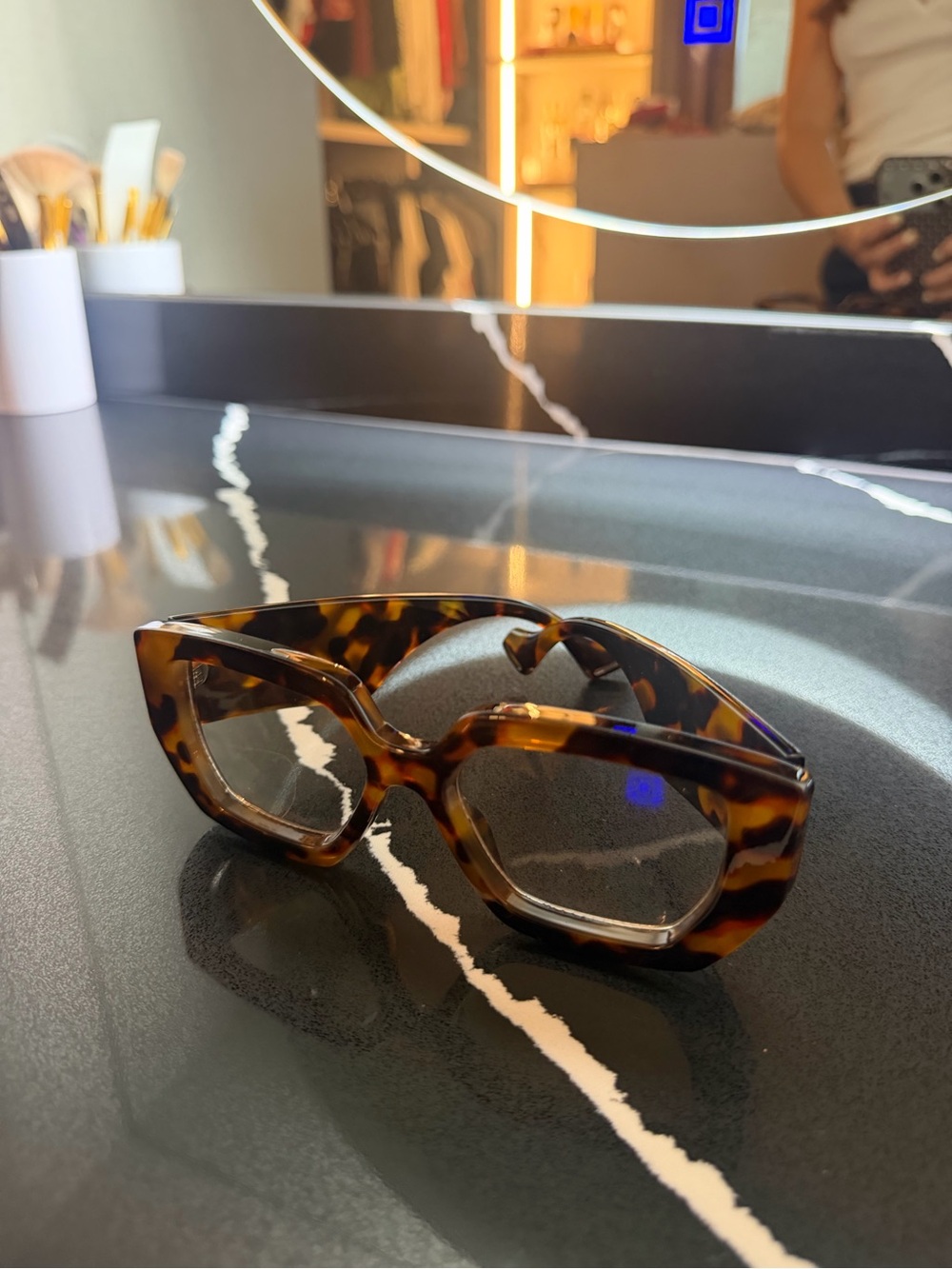 Tortoiseshell Rectangular Women’s blue light glasses